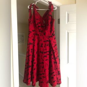 Deadly Dames Madeline Pitt BDSM red and black pin up dress.